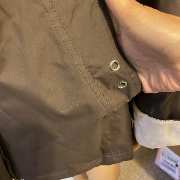 Free Country Coat Jacket Women M Windbreaker Hoodie Faux Fur Lined Outdoor VTG - Picture 9 of 15